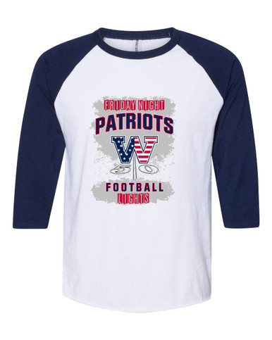 Washington Patriots W Script Football #6 Men's Baseball T-Shirt