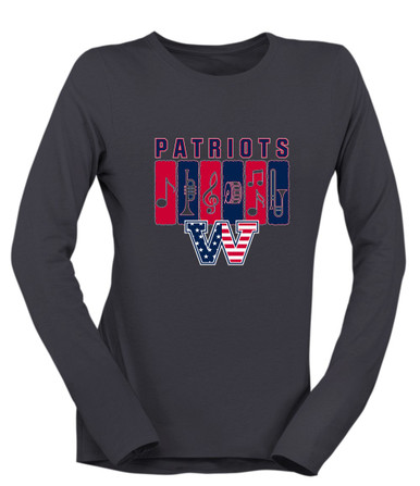 Washington Patriots W Script Band # 2 Women's Premium LS T-Shirt