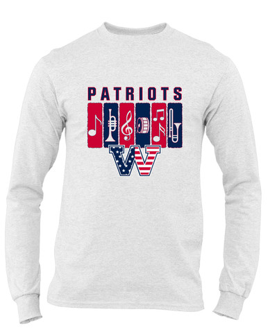 Washington Patriots W Script Band # 2 Men's Premium LS T-Shirt