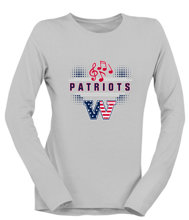 Washington Patriots W Script Band # 3 Women's LS T-Shirt
