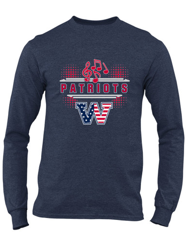Washington Patriots W Script Band # 3 Men's LS T-Shirt