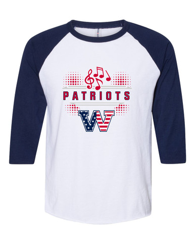 Washington Patriots W Script Band # 3 Men's Baseball T-Shirt