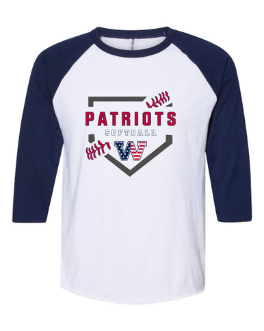 Washington Patriots W Script Softball #2 Women's Baseball T-Shirt