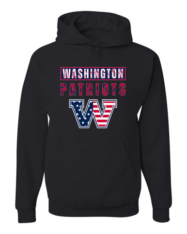 Washington Patriots W Script Mascot #9 Men's Premium Hoodie