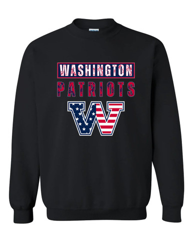 Washington Patriots W Script Mascot #9 Men's Sweatshirt