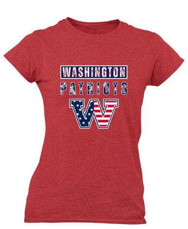 Washington Patriots W Script Mascot #9 Women's Premium SS T-Shirt
