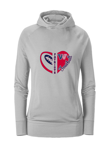 Washington Patriots W Script Heart Football Women's Hoodie