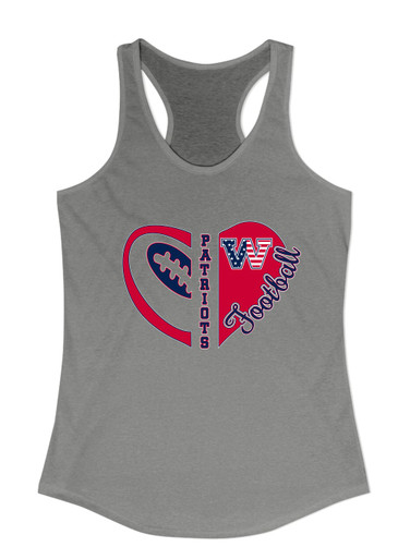 Washington Patriots W Script Heart Football Women's Tank Top
