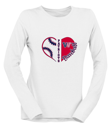 Washington Patriots W Script Heart Baseball Women's Premium LS T-Shirt