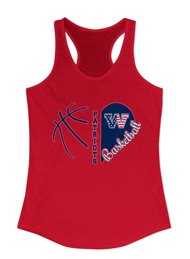 Washington Patriots W Script Heart Basketball Women's Tank Top