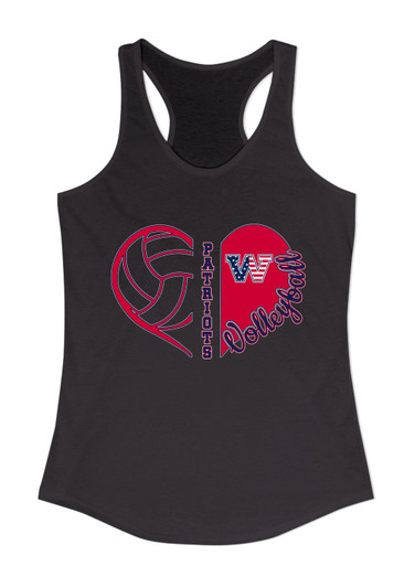 Washington Patriots W Script Heart Volleyball Women's Tank Top