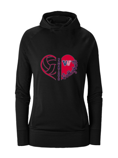 Washington Patriots W Script Heart Volleyball Women's Hoodie