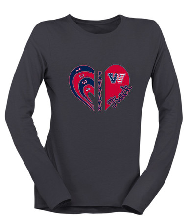 Washington Patriots W Script Heart Track Women's Premium LS T-Shirt