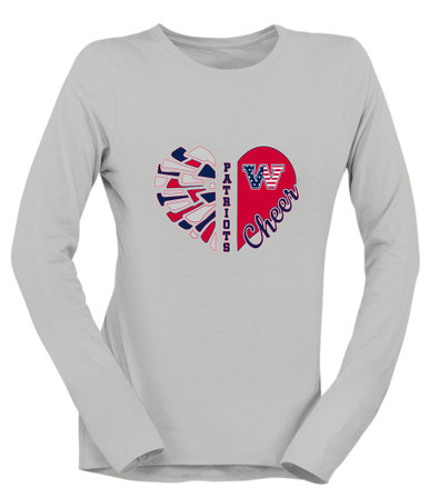Washington Patriots W Script Heart Cheer Women's Premium LS T-Shirt