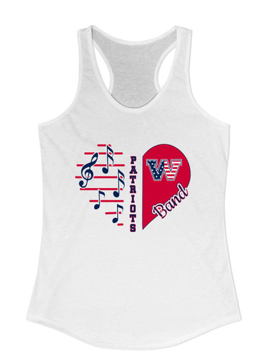 Washington Patriots W Script Heart Band Women's Tank Top