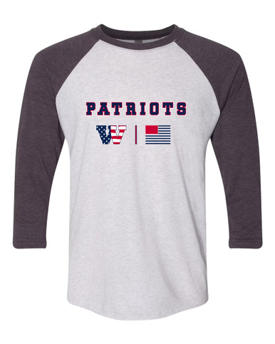 Wootton Patriots Team Colors Flag Men's Baseball T-Shirt