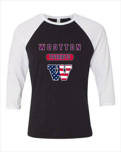 Wootton Patriots Mascot #3 Women's Baseball T-Shirt