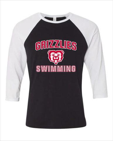 McMinnville Grizzlies Swimming Women's Baseball T-Shirt