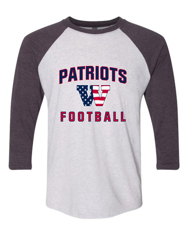 Wootton Patriots Football #1 Women's Baseball T-Shirt