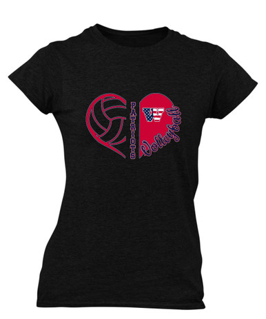 Wootton Patriots Heart Volleyball Women's Premium SS T-Shirt