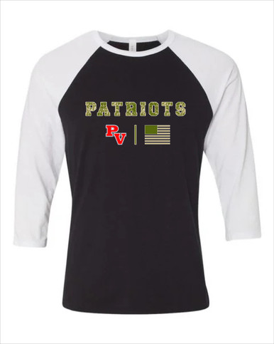 Park View Patriots Camo Flag Women's Baseball T-Shirt