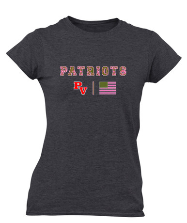 Park View Patriots Pink Camo Flag Women's Premium SS T-Shirt