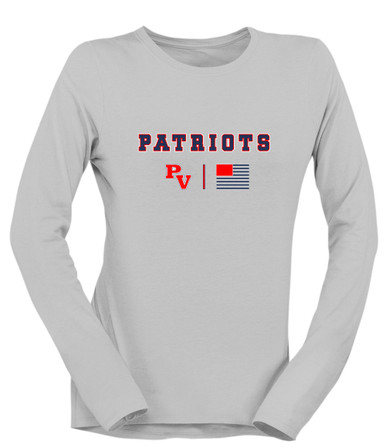 Park View Patriots Team Colors Flag Women's LS T-Shirt