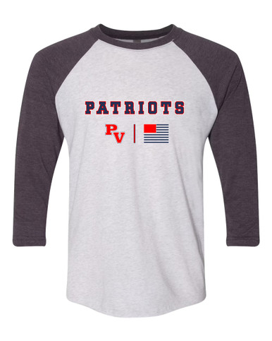 Park View Patriots Team Colors Flag Men's Baseball T-Shirt