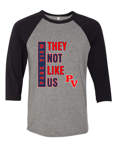 Park View Patriots They Not Like Us #1 Women's Baseball T-Shirt