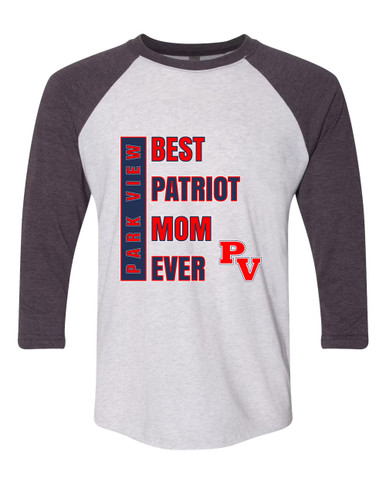 Park View Patriots Best Patriot Mom Women's Baseball T-Shirt