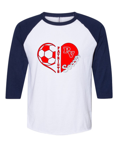 Park View Patriots Heart Soccer Women's Baseball T-Shirt