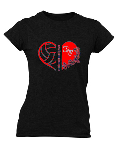 Park View Patriots Heart Volleyball Women's Premium SS T-Shirt
