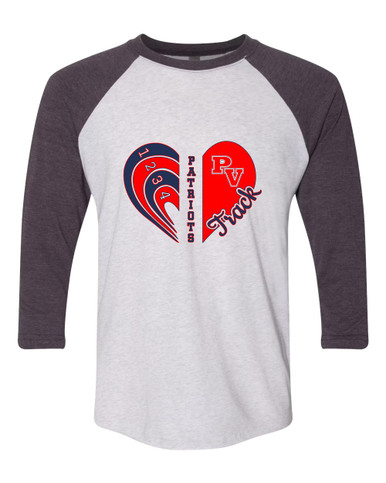 Park View Patriots Heart Track Women's Baseball T-Shirt