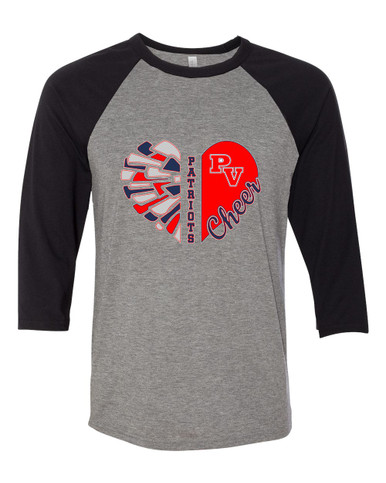 Park View Patriots Heart Cheer Women's Baseball T-Shirt