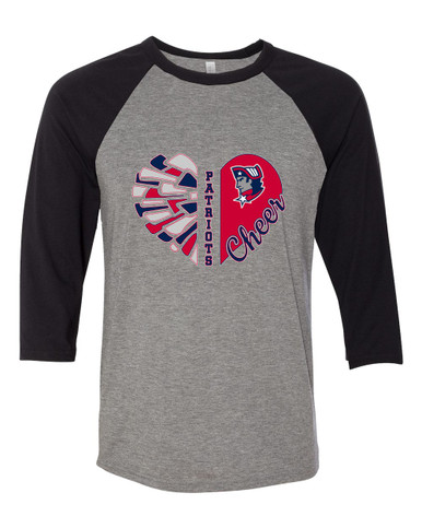 Washington Patriots Heart Cheer Women's Baseball T-Shirt