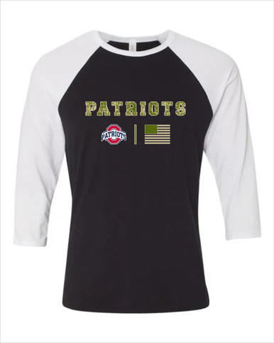 Oakland Patriots Camo Flag Women's Baseball T-Shirt