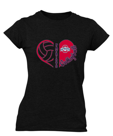 Oakland Patriots Heart Volleyball Women's SS T-Shirt