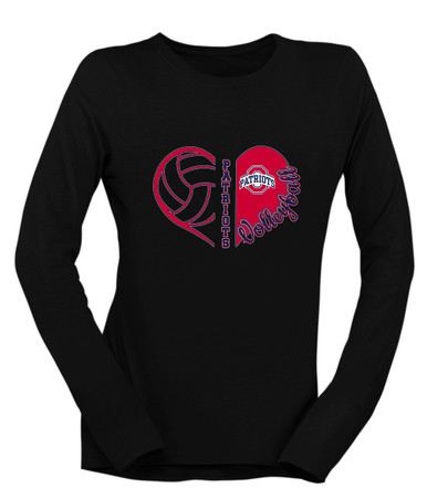 Oakland Patriots Heart Volleyball Women's LS T-Shirt
