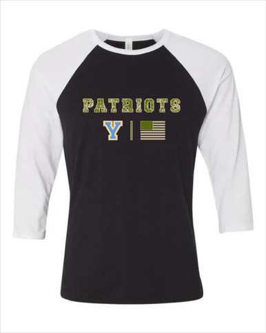 Yorktown Patriots Camo Flag Men's Baseball T-Shirt