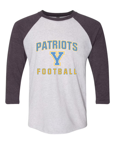 Yorktown Patriots Football #1 Women's Baseball T-Shirt