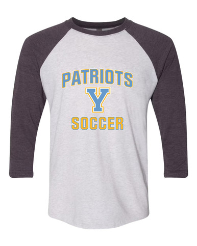 Yorktown Patriots Soccer #1 Women's Baseball T-Shirt