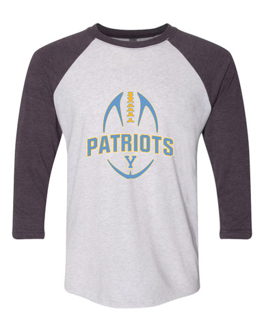 Yorktown Patriots Football #5 Women's Baseball T-Shirt