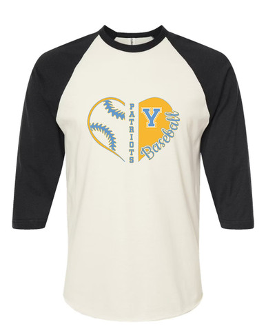 Yorktown Patriots Heart Baseball Women's Baseball T-Shirt