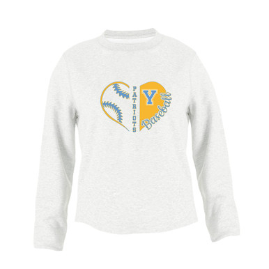 Yorktown Patriots Heart Baseball Women's Sweatshirt