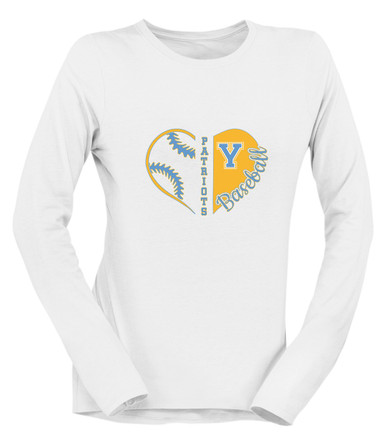 Yorktown Patriots Heart Baseball Women's LS T-Shirt