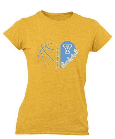 Yorktown Patriots Heart Basketball Women's SS T-Shirt
