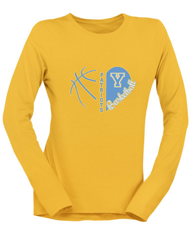 Yorktown Patriots Heart Basketball Women's LS T-Shirt
