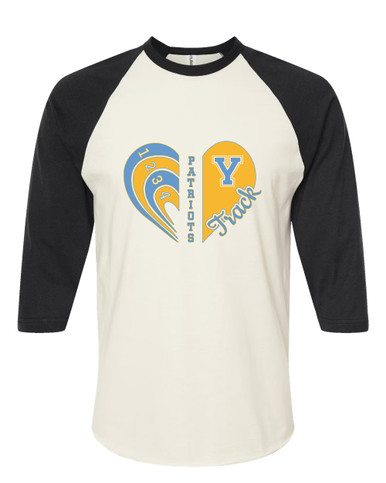 Yorktown Patriots Heart Track Women's Baseball T-Shirt
