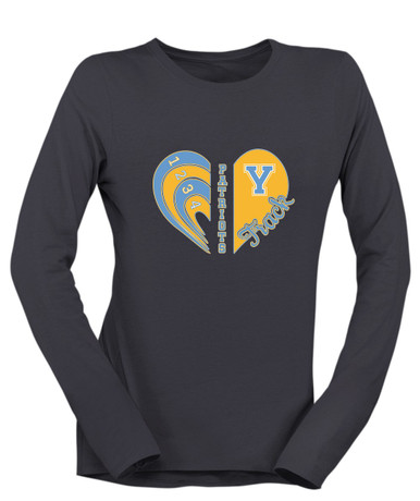 Yorktown Patriots Heart Track Women's LS T-Shirt