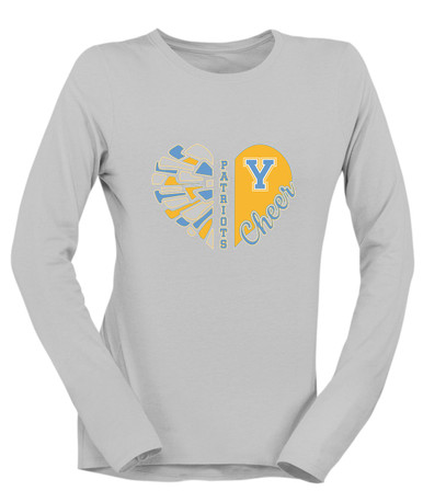 Yorktown Patriots Heart Cheer Women's LS T-Shirt